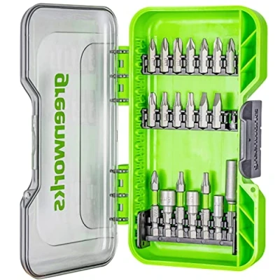 Image of Greenworks Hardened Screwdriver bits (extensive Set of 20 Pieces Pick and Click Suitable for All Cordless Screwdrivers)