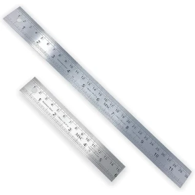 Image of MSC Stainless Steel Metal Shatterproof Straight Edge Metric Ruler Ideal for Sewing (30 cm)