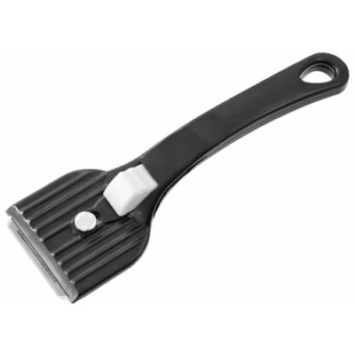 Image of Fackelmann Oven Scraper, Cleaner Tool, Stainless Steel Blade with Plastic Handle, 16.5x6x2cm, Assorted Colours Black or Grey