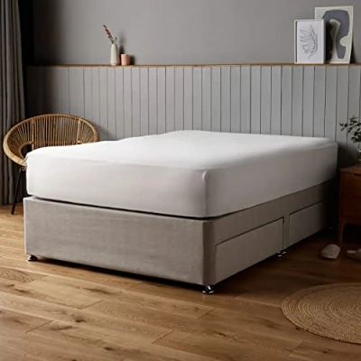 Image of Silentnight Supersoft King Fitted Sheet White Deep Bed Sheets with Elasticated Hems and Non Iron Fabric Machine Washable Hypoallergenic 150 x 200cm