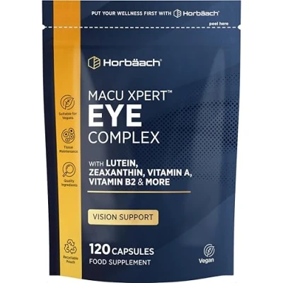 Image of Eye Complex 120 Vegan Capsules High Strength with Vitamin A, B2, Lutein, Zeaxanthin and More No Artificial Preservatives by Horbaach