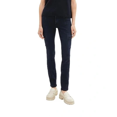 Image of TOM TAILOR Women&#039;s 1039971 Alexa Slim Jeans, 10173 Dark Stone Blue Black Denim, 32W x 30L
