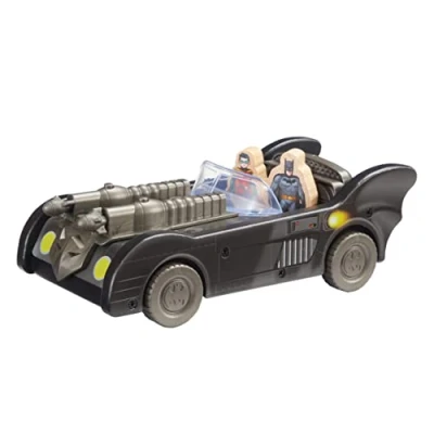 Image of Batman Wooden Batmobile, push along vehicle, imaginative play, preschool toys, fsc certified, sustainable gift for 3 5 years old