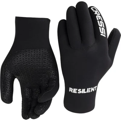 Image of Cressi Resilient Gloves 3mm 2XL Unisex Ultra Grip in Soft Neoprene Black, Diving Fishing Snorkelling Surf Paddle Kayak Swimming,