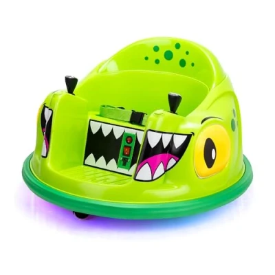 Image of Xootz Dinosaur Bumper Car, Kids Electric Ride On, 360 Rotation Spin, Two Joy Sticks, Colourful LED Lights and Remote Control