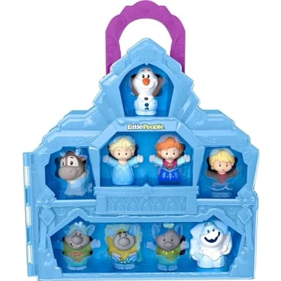 Image of Fisher Price Little People Toddler Toy Disney Frozen Carry Along Castle Case Playset with Figures for Pretend Play Kids Ages 18+ Months​