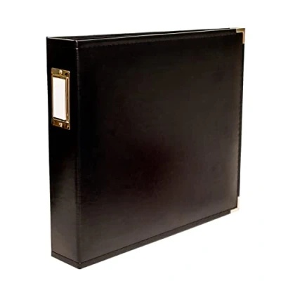 Image of We R Memory Keepers 12 x inch Faux Leather 3 Ring Binder, Black