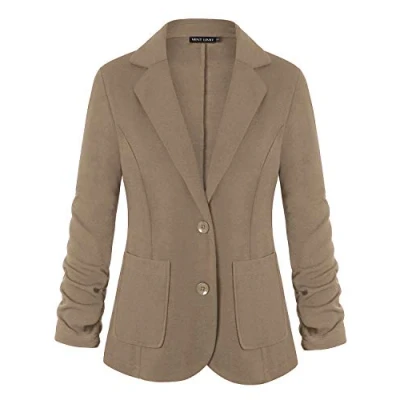 Image of MINTLIMIT Women&#039;s One Button Blazer Jacket Suit with Pockets(Khaki,Size 2XL)