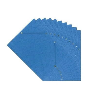 Image of Interdruk Elasticated File Folder A4 Colorspan 3 Flap Pressboard Blue (10 Pack)