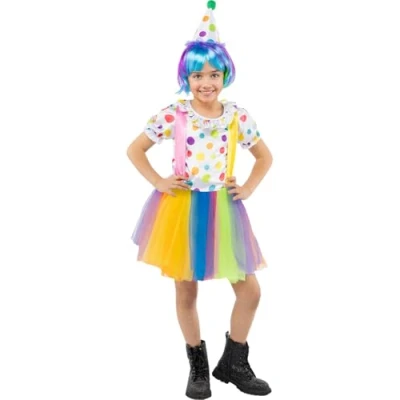 Image of Funidelia Clown Costume for girl Clowns, Circus, Funny kids accessory fancy dress &amp; props Halloween, carnival parties Size 7 9 years Red