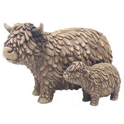 Image of Lesser &amp; Pavey Hughie Highland Cow Calf Ornaments For Gift Lovely Gifts Home and Office Decoration From The Leonardo Collection Animal Range LP72937