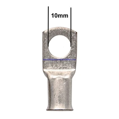 Image of Copper Tube Terminals Pack of 5 50mm² x 10mm Used for Cable Ends, Battery Eyelets, Lug Ends and Soldered