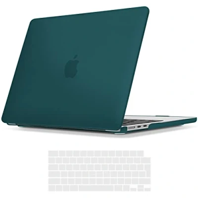 Image of TECOOL Case Compatible with MacBook Air 13.6 Inch M3 M2, 2024 A3113 &amp; 2022 A2681, Ultra Slim Hard Shell UK EU Keyboard Cover, Soft Touch Deep Teal