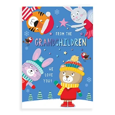 Image of Regal Publishing Character Christmas Card From Grandchildren 9 x 6 inches
