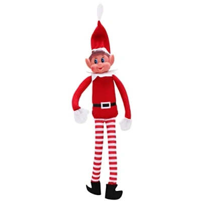 Image of Toyland® Elves Behavin Badly 12 Inch Boy Elf Bend &amp; Pose Soft Toy With Long Legs, Body Vinyl Head Christmas Novelty Toys