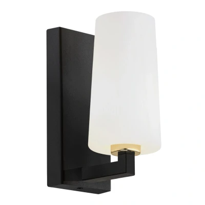 Image of Camelot Plus Wall Lamp With Shade Opal Matt, Black Matt,Brass Elements