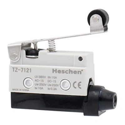 Image of Heschen Horizontal Limit Switch, TZ 7121, Momentray Type, Long Roller Lever Actuator, AC 380V 10A, Single Pole