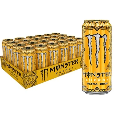 Image of Monster Energy Ultra Gold, Sugar Free Drink, 16 Ounce (Pack of 24)