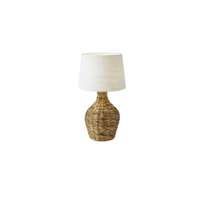 Image of Markslöjd Paglia table lamp, natural/white, rattan/jute, height 58 cm