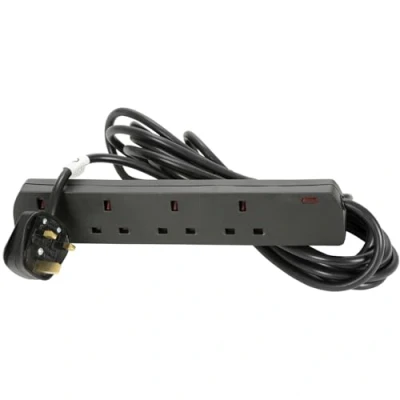Image of Mercury UK 4 Gang Extension Lead Black 5.0m
