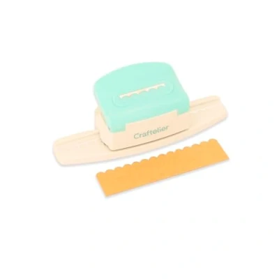 Image of Craftelier Pressure Lever Punch for Making Decorative Festoon Shaped Edges on Paper and Card, Die Cut, Perfect Scrapbooking Crafts