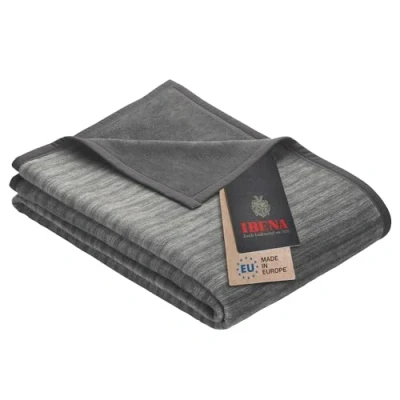 Image of Ibena Fano Cuddly Blanket 150 x 200 cm Grey Light Grey, Great Reversible Made Cotton Blend, Soft and Pleasantly Warm