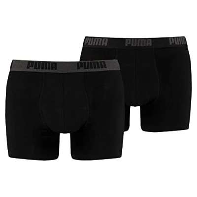 Image of Puma Men&#039;s Basic Boxer Shorts Pack of 2, Black, Medium