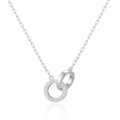 Image of Philip Jones Circle Link Necklace Created with Zircondia® Crystals
