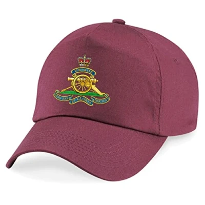 Image of PSave Royal Artillery Insignia Embroidered Baseball Cap British Army Military Embroidery (Maroon)