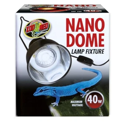 Image of Zoo Med Nano Dome Lamp Fixture 40W Compact for Small Pet Reptiles Terrariums