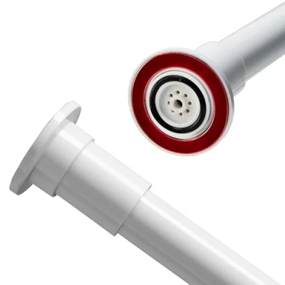 Image of Croydex White Stick &#039;N&#039; Lock Plus Adhesive or Screw Fix 110 to 260 cm Telescopic Rod