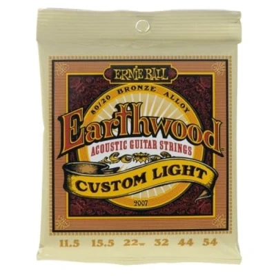 Image of Ernie Ball P02007 Earthwood Bronze Acoustic Guitar Strings, 11.5 54 Gauge, Custom Light 80/20