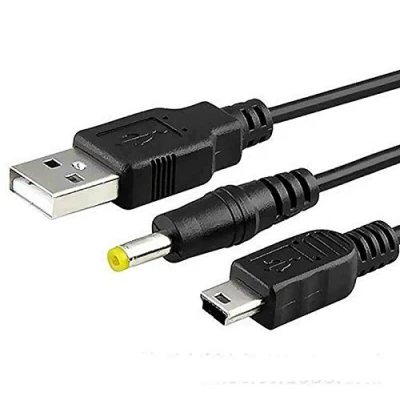Image of Mr. Gadget&#039;s Solutions 2 in 1 USB Data Transfer charger Charging Cable Lead Cord for PSP 1000 2000 3000