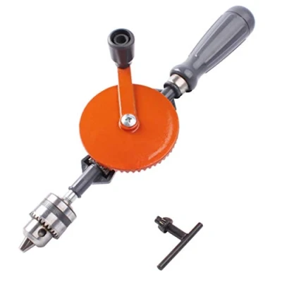 Image of 1/4 Inch Portable Hand Crank Drill Manual With Double Pinions For Wood Gear Woodworking Tool Tools Electrician
