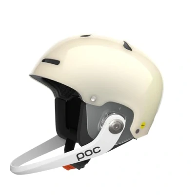 Image of POC Artic SL MIPS Ski helmet with extra protection zones and a fully adjustable removable chin bar, perfect for slalom racing