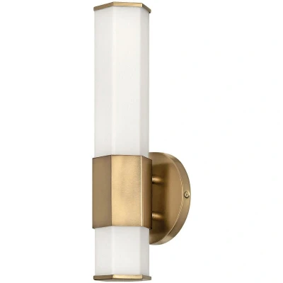 Image of Hinkley Facet Integrated LED Bathroom Wall Lamp Heritage Brass, 3000K, IP44