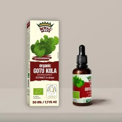 Image of Gotu Kola Organic Extract in Drops / 50 ml 1.67 fl oz Glass Bottle for Better Quality.