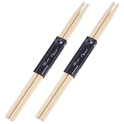 Image of Aopoy 2 Pairs Drum sticks 5A, Classic Maple Wood Drumsticks, Tip Drumstick, for Adults Kids and Beginners