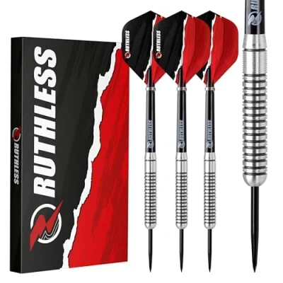 Image of RUTHLESS Ranger I Professional Tungsten Steeltip Darts Set in 22g and 24g, with Flights Stems Shafts (24g)