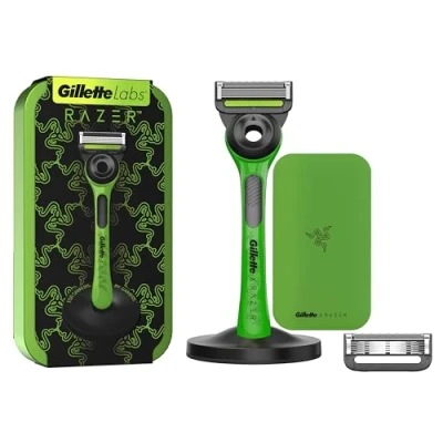Image of Gillette Labs Exfoliating Men&#039;s Razor, Razer Limited Edition, 2 Blade Refills, Travel Case