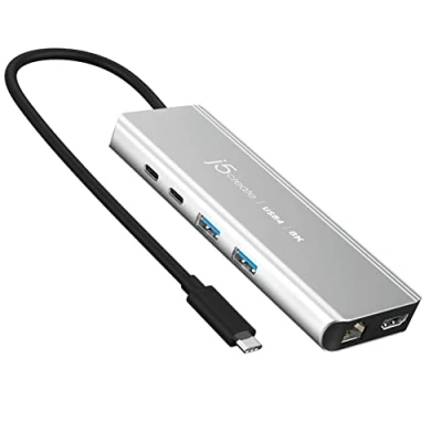 Image of j5create USB4 8K Multi Port Hub 6 in 1 with 8K60/4K144 HDMI, 2.5 Gig Ethernet, PD Charging, USB A, C Ports Compatible MacBook, Windows Laptops, Thunderbolt 3/4, Devices(JCD403)