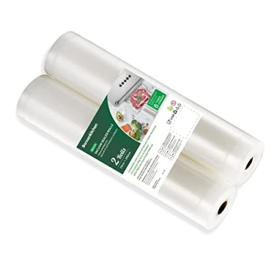 Image of Bonsenkitchen Vakuumrollen 2 Rollen 20x600cm Vakuumierfolie Profi Vakuumbeutel für Vakuumierer &amp; Lebensmittel Vakuumiergerät, Kochfest und Sous Vide Gefrierbeutel, BPA frei, VB3206
