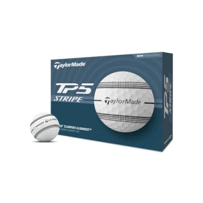Image of TaylorMade Golf Ball TM25 TP5 Stripe GLB dz, 12 Pack, White