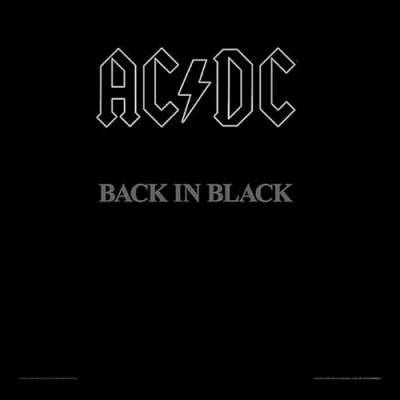 Image of AC/DC Back in Black 12&quot; Album Cover Framed Print, MDF, Multi Colour, 32 x 1.5 cm