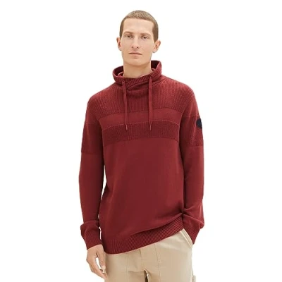 Image of TOM TAILOR Men&#039;s 1038247 Sweater, 32220 Burned Bordeaux Red, L