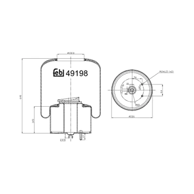 Image of 20573305, 20573306, 70321039, 70321040, 9522709 Boot, air suspension FEBI BILSTEIN 49198 Front Axle