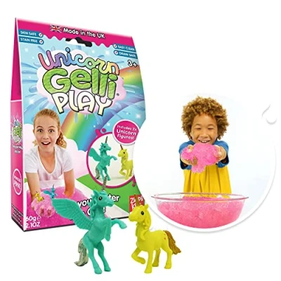 Image of Unicorn Gelli Play Pink from Zimpli Kids, 2 x Figures, Magically turns water into thick, colourful goo, Birthday Gift for Ages 3 and up, Best Gifting Toys Children, Slime Putty
