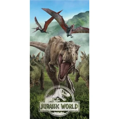 Image of Jurassic World &quot;Forest&quot; T Rex Dinosaur Kids Towel 140*70 cm