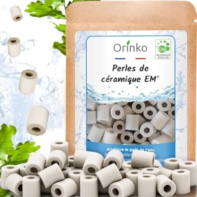 Image of Orinko EM® Ceramic Beads x80 Improves Water Quality Reduces Calcium Deposits Suitable for Washing Machines and Carafes, Bottles, Pitchers
