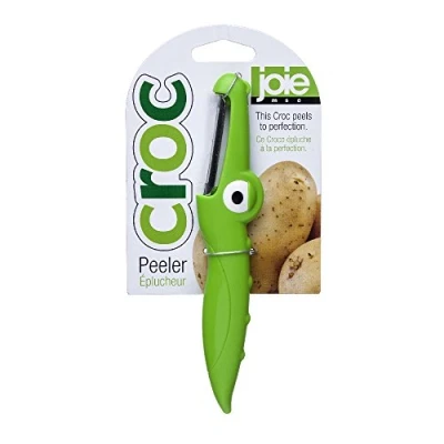 Image of Joie Kitchen Gadgets MSC International 18020 Stainless Steel Blade Croc Fruit Vegetable Peeler, Green, 6.38&quot; x 0.91&quot; 0.59&quot;